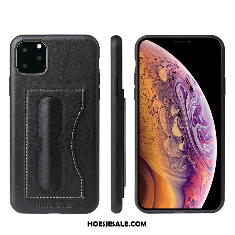 iPhone 11 Pro Hoesje Leren Etui Explosiebescherming Eenvoudige Kaart Anti-fall Winkel