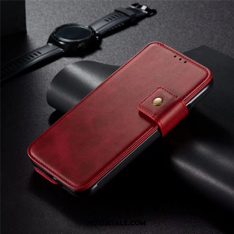 iPhone 11 Pro Hoesje Mobiele Telefoon Achterklep Leren Etui Rood Spleet Kopen