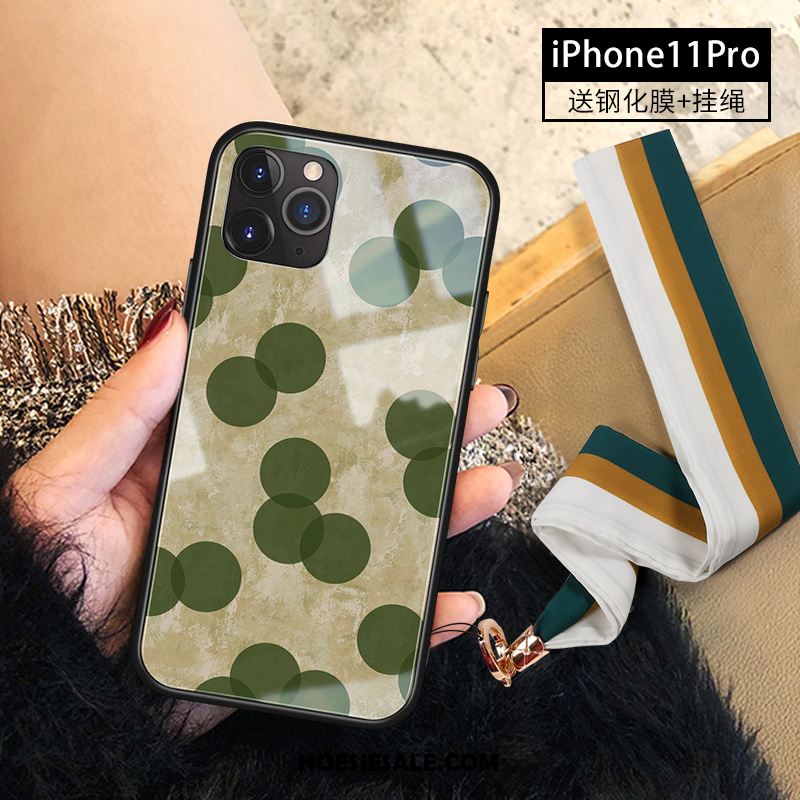 iPhone 11 Pro Hoesje Net Red Stip Trendy Merk Groen Nieuw Kopen