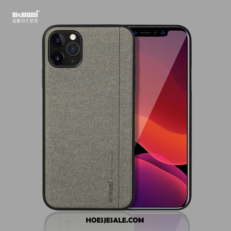 iPhone 11 Pro Max Hoesje All Inclusive Siliconen Canvas Eenvoudige Hoes