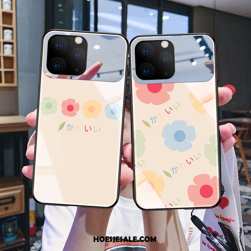 iPhone 11 Pro Max Hoesje Bescherming Bloemen Spiegel Dun Roze Kopen