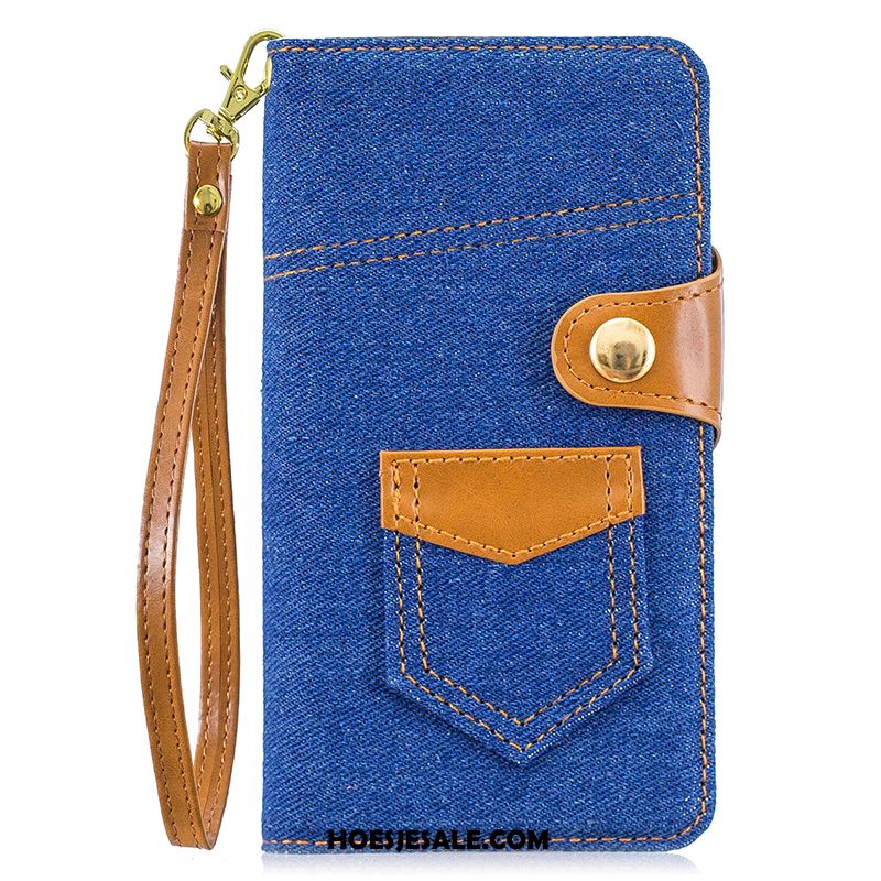 iPhone 11 Pro Max Hoesje Hoes Denim Clamshell Trend Leren Etui Korting