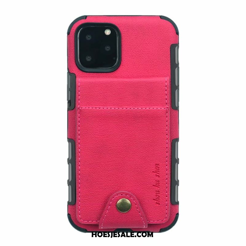 iPhone 11 Pro Max Hoesje Kaart Mobiele Telefoon Leren Etui Kaart Tas Rood Korting