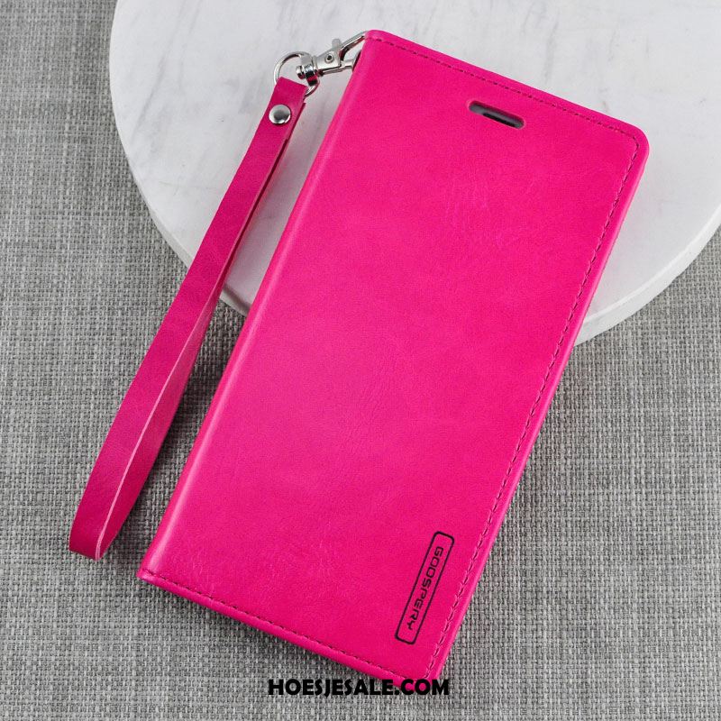 iPhone 12 Mini Hoesje Leren Etui Mobiele Telefoon Rood Bescherming Zacht Sale