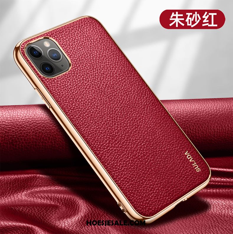 iPhone 12 Pro Hoesje Persoonlijk High End Rood Dun Leren Etui Aanbiedingen