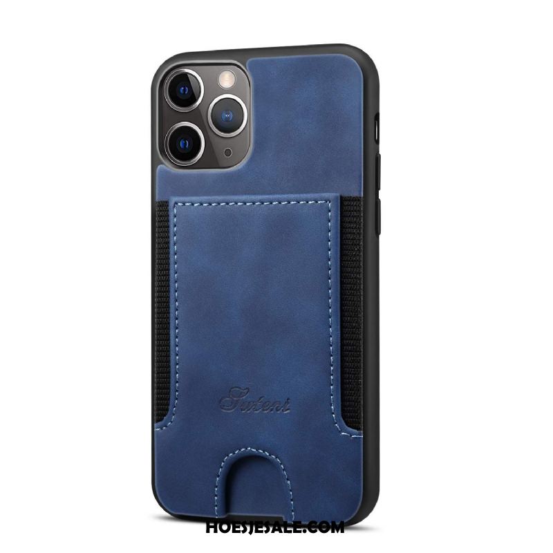 iPhone 12 Pro Max Hoesje Elastiek Nieuw Bescherming Blauw Mobiele Telefoon