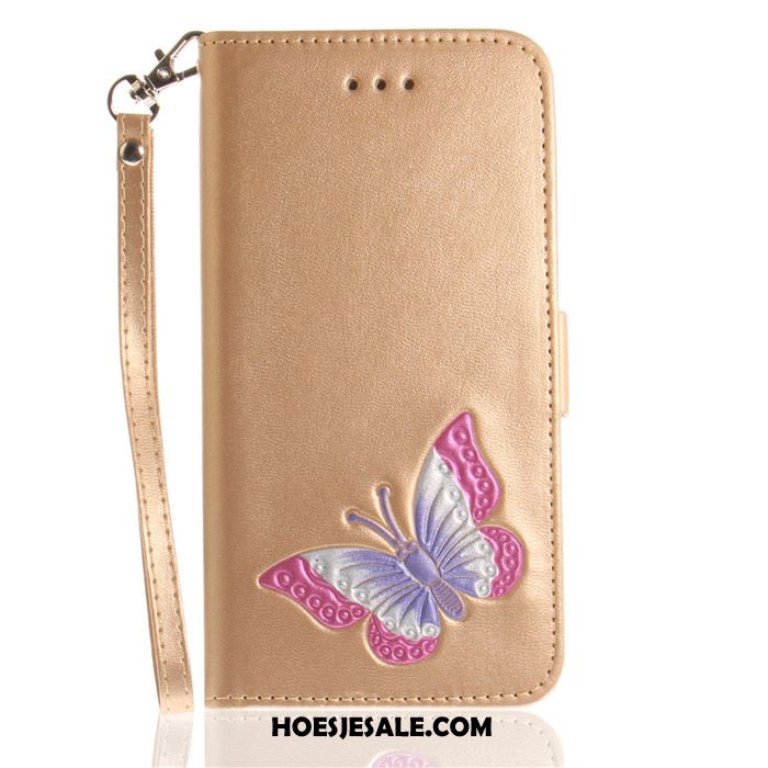 iPhone 5 / 5s Hoesje Trend Goud Hoes Leren Etui Clamshell Kopen