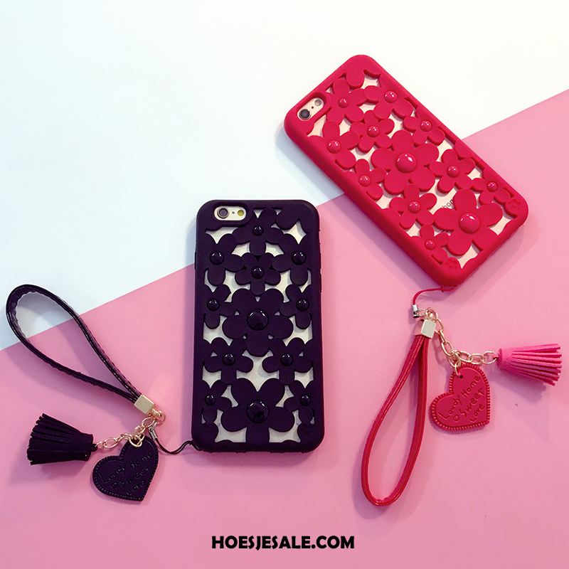 iPhone 6 / 6s Hoesje Bloemen Mobiele Telefoon Hanger Zwart Bescherming Sale