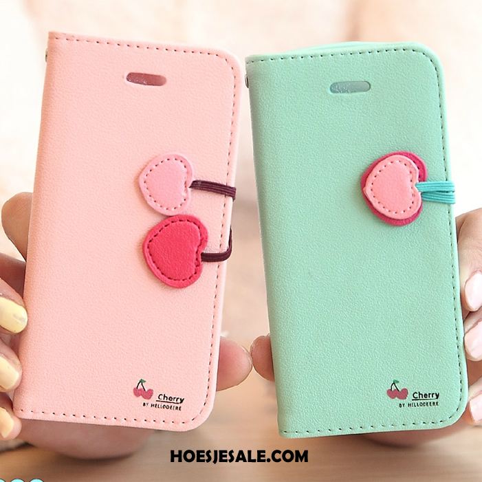 iPhone 6 / 6s Plus Hoesje Folio Blauw Leren Etui Mobiele Telefoon Trend Sale