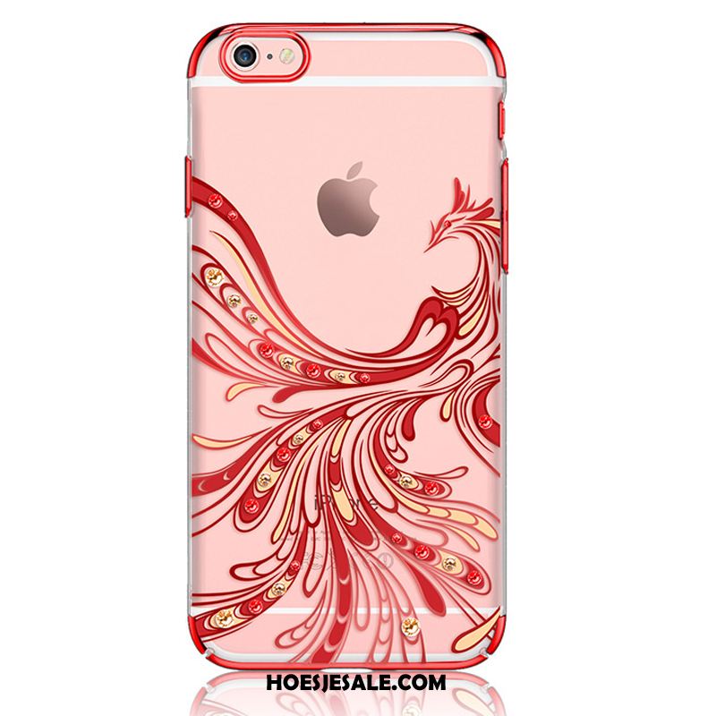 iPhone 6 / 6s Plus Hoesje Met Strass Hoes Goud Anti-fall Rood Korting