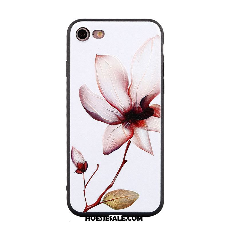 iPhone 6 / 6s Plus Hoesje Wit Hanger Anti-fall Zacht Bloemen Goedkoop