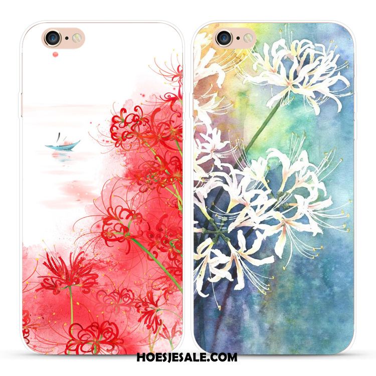 iPhone 6 / 6s Plus Hoesje Zacht Mobiele Telefoon Blauw Bloemen Chinese Stijl Sale