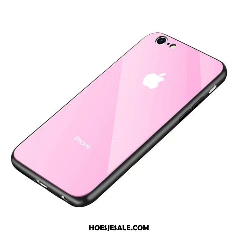 iPhone 7 Hoesje Mobiele Telefoon Rood Gehard Glas Anti-fall Bescherming Winkel
