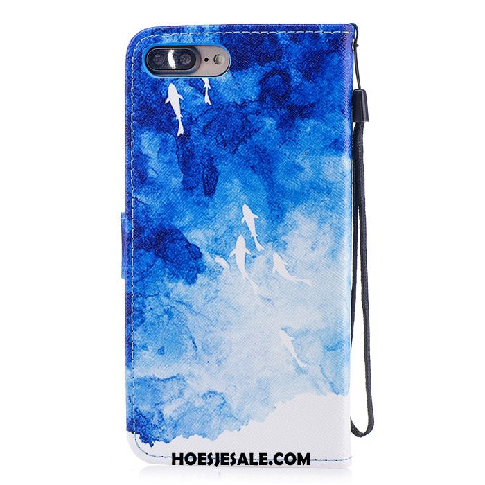 iPhone 7 Plus Hoesje Leren Etui Blauw Nieuw All Inclusive Folio Sale