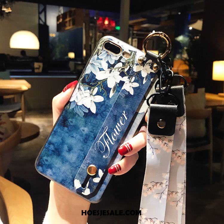 iPhone 7 Plus Hoesje Mobiele Telefoon Trendy Merk Blauw Bloemen Bescherming Kopen