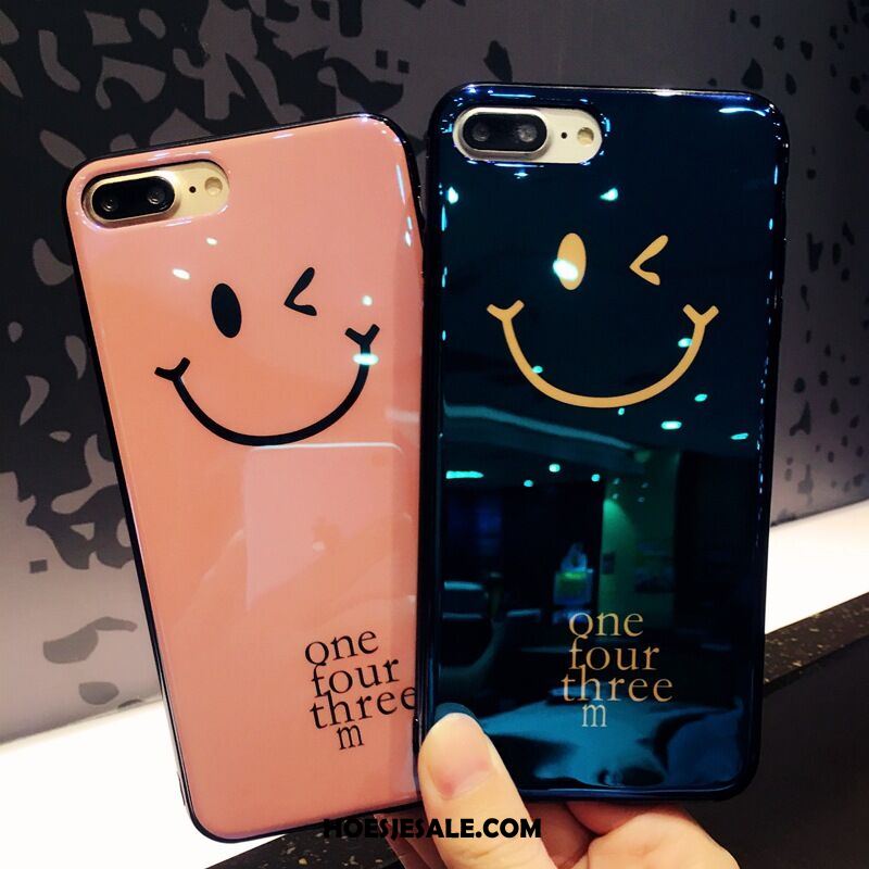 iPhone 7 Plus Hoesje Trendy Merk Eenvoudige Siliconen Smiley Hoes Goedkoop