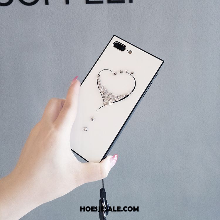 iPhone 7 Plus Hoesje Wit Met Strass Hoes Mobiele Telefoon Liefde Online