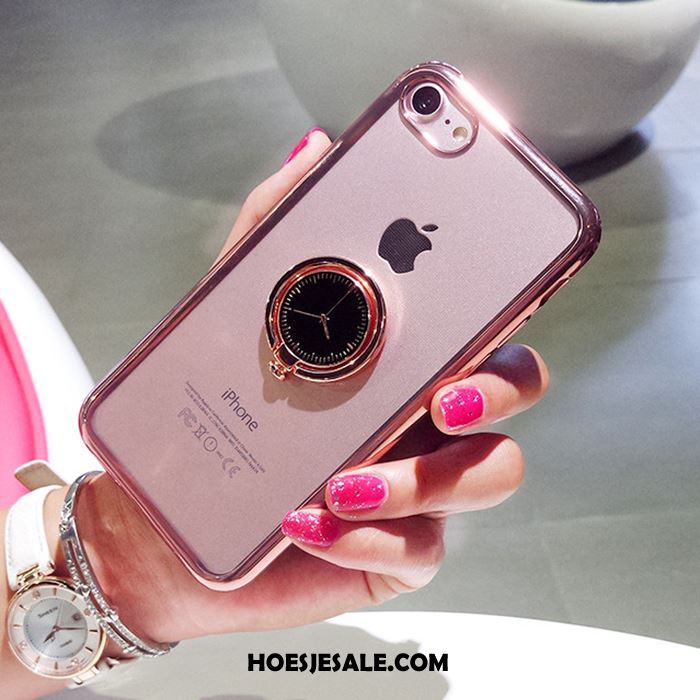 iPhone 8 Hoesje Opknoping Nek Doorzichtig Zacht Siliconen Rose Goud Sale