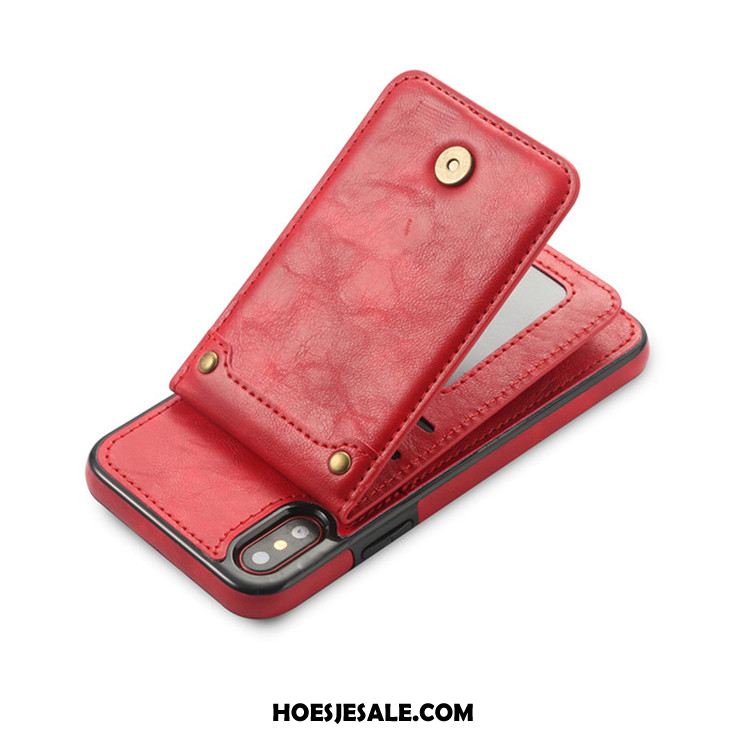 iPhone X Hoesje All Inclusive Kaart Leren Etui Kaart Tas Rood Online