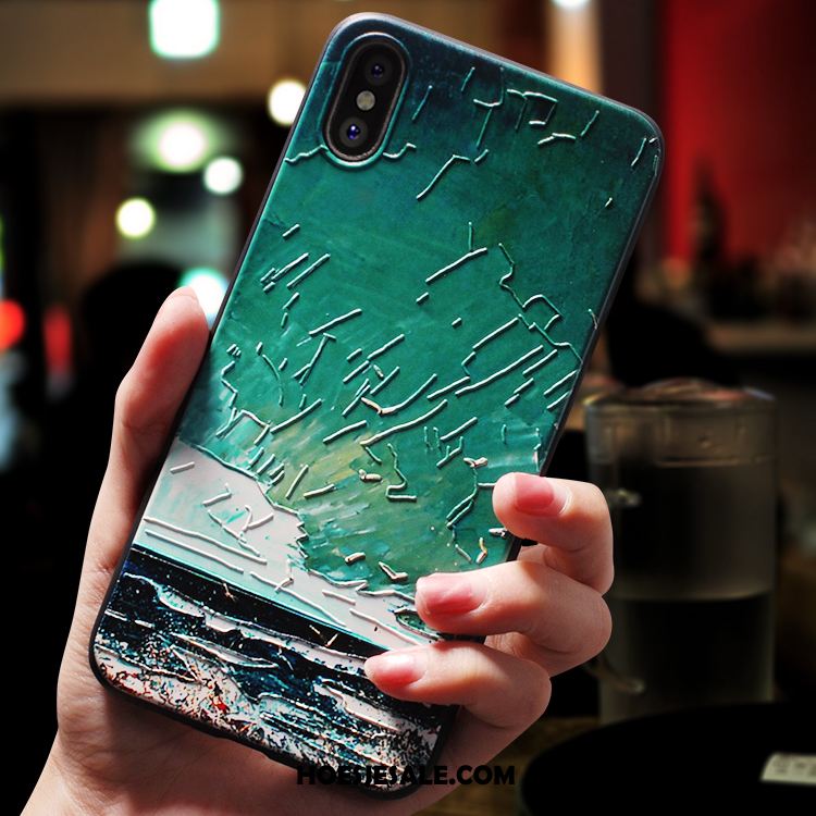 iPhone X Hoesje Groen Siliconen Nieuw All Inclusive Kunst Aanbiedingen