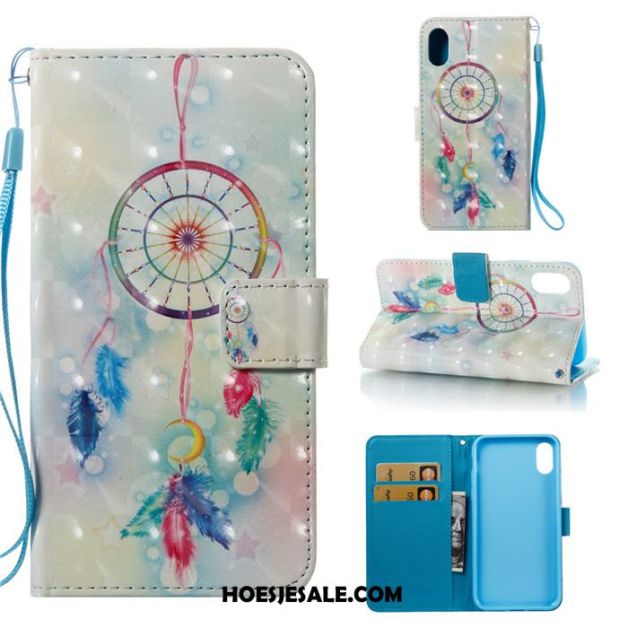 iPhone X Hoesje Mobiele Telefoon Hoes Wit Leren Etui All Inclusive Goedkoop