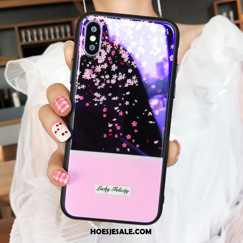 iPhone X Hoesje Siliconen Purper Hanger Hoes Zacht Online