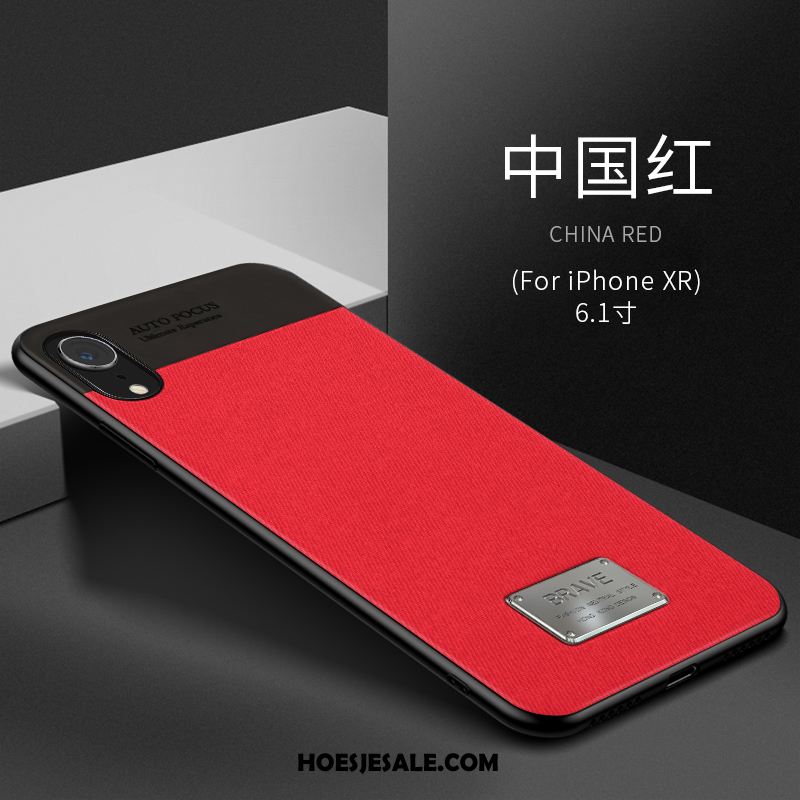 iPhone Xr Hoesje Eenvoudige Rood Zacht Patroon High End Goedkoop