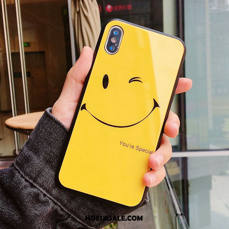 iPhone Xs Hoesje Eenvoudige Glas Smiley Mobiele Telefoon All Inclusive Kopen