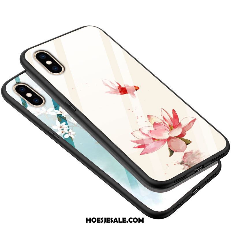 iPhone Xs Hoesje Rood Glas Hard Mobiele Telefoon Bescherming Korting