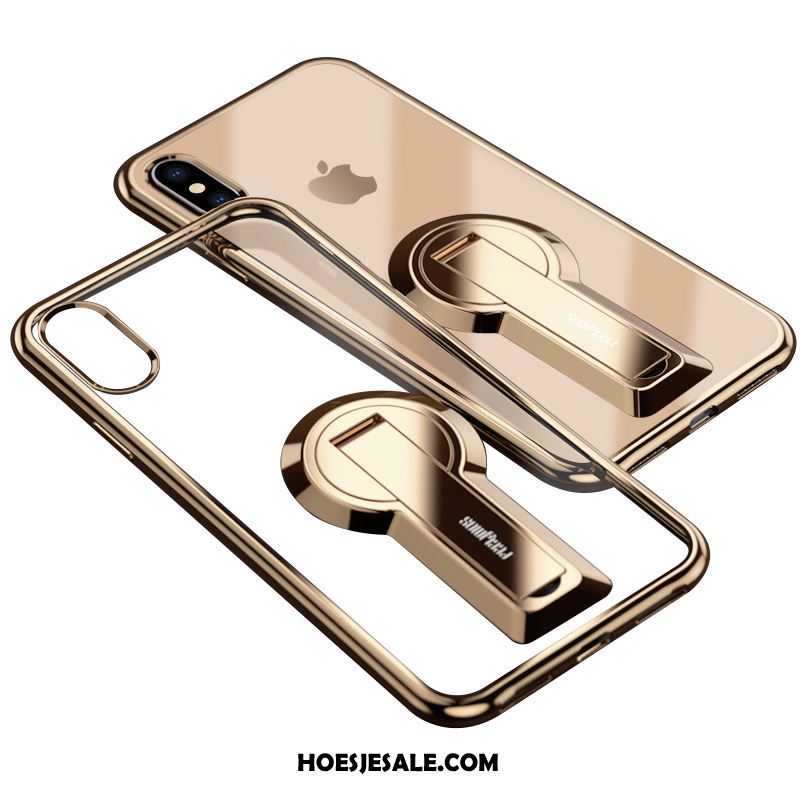 iPhone Xs Max Hoesje Anti-fall Zacht Siliconen Goud Scheppend Winkel