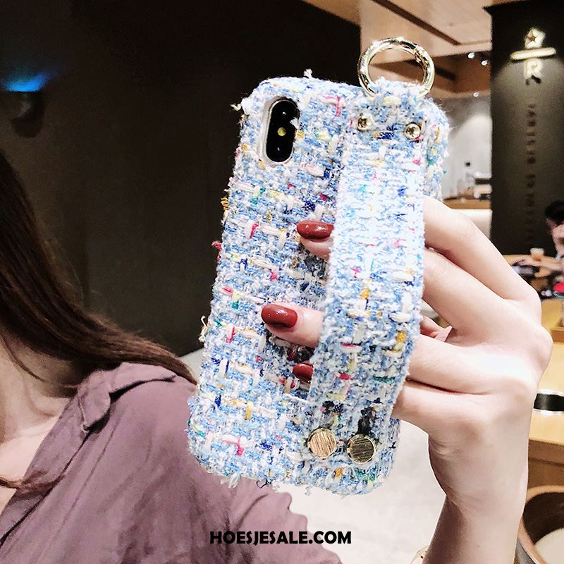 iPhone Xs Max Hoesje Hoes Elegante Ondersteuning Mooie Blauw Goedkoop