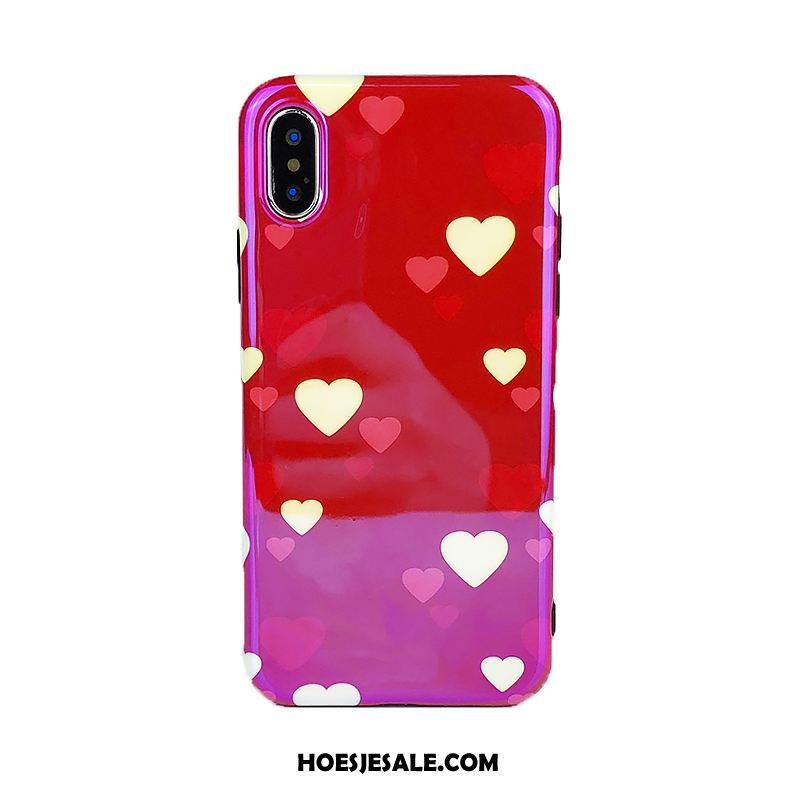 iPhone Xs Max Hoesje Mobiele Telefoon Scheppend Anti-fall Rood Lovers Online