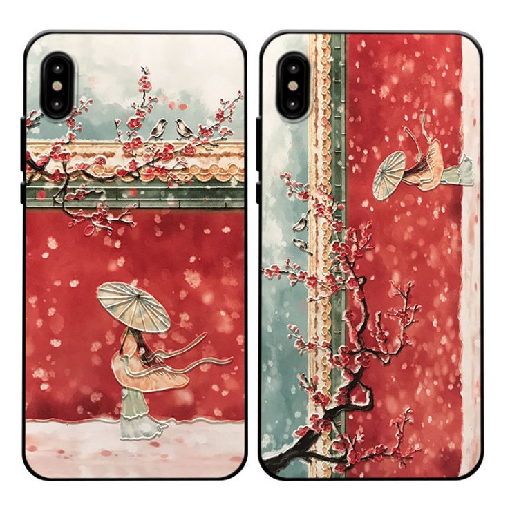 iPhone Xs Max Hoesje Paleis Mobiele Telefoon Chinese Stijl Wind Kers Korting