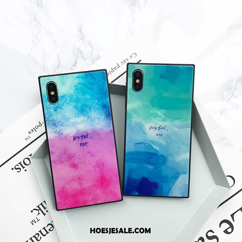 iPhone Xs Max Hoesje Trendy Merk All Inclusive Blauw Glas Vierkante Online